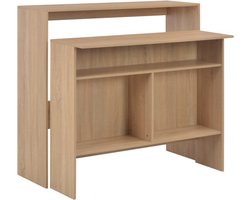 vidaXL - Bartafel - met - 2 - tafelbladen - 130x40x120 - cm - eikenkleurig