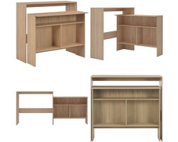 vidaXL Bartafel met 2 tafelbladen 130x40x120 cm eikenkleurig - Bartafel - Bartafels - Bistrotafel - Bistrotafels