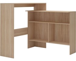 vidaXL Bartafel met 2 tafelbladen - Eikenkleurig Bartafel - Eikenhouten Meubilair - Salontafel - Kookeiland - Bistrotafel
