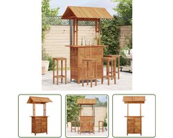 vidaXL Bartafel Met Dak - Buitenbartafel - Bartafel met dak voor buiten 113x106x217 cm massief acaciahout - Acacia Hout - Tuinmeubel - Lounge Meubel