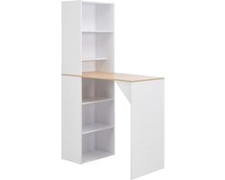 vidaXL - Bartafel - met - kast - 115x59x200 - cm - wit