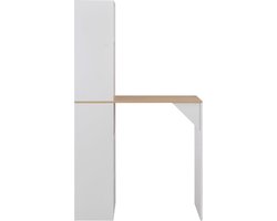 vidaXL Bartafel met kast - Wit - 115x59x200 cm Bartafel - Houten Bartafel - Bartafel Met Kast - Eetkamertafel - Salontafel