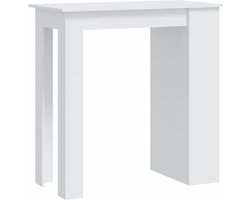 vidaXL - Bartafel - met - opbergrek - 102x50x103,5 - cm - bewerkt - hout - wit