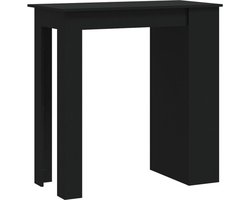 vidaXL - Bartafel - met - opbergrek - 102x50x103,5 - cm - bewerkt - hout - zwart