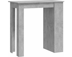 vidaXL - Bartafel - met - opbergrek - 102x50x103,5 - cm - spaanplaat - betongrijs