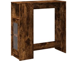 vidaXL - Bartafel - met - rekken - 101x40x103,5 - cm - bewerkt - hout - gerookt - eiken