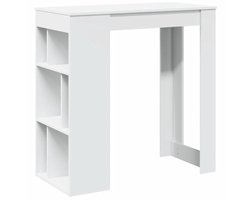 vidaXL - Bartafel - met - rekken - 102x50x103,5 - cm - bewerkt - hout - wit
