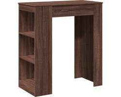vidaXL Bartafel met rekken - Bruin eiken design Bartafel - Houten Bartafel - Keuken Eiland - Lounge Set - Barkast