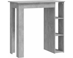 vidaXL - Bartafel - met - schap - 102x50x103,5 - cm - bewerkt - hout - betongrijs
