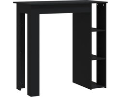 vidaXL - Bartafel - met - schap - 102x50x103,5 - cm - bewerkt - hout - zwart