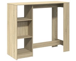 vidaXL Bartafel met schap 124x46x103,5 cm hout sonoma eikenkleur - Bartafel - Bartafels - Statafel - Statafeltje