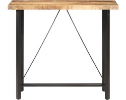 vidaXL Bartafel - Ruw Mangohout - 120x58x107 cm Bartafel - Industrieel Design - Mangohout - Bruine Meubelen - Zwarte Meubelen