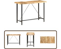 vidaXL Bartafel - Ruw Mangohout - 150x70x107 cm Bartafel - Industrieel Meubilair - Mangohouten Tafel - Metalen Tafelpoten - Bruine Tafel