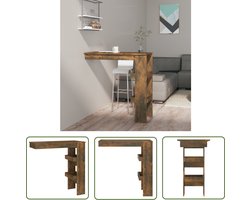 vidaXL Bartafel - Wandbartafel - Bartafel wandgemonteerd 102x45x103,5 cm bewerkt hout eikenkleur - Houten Bartafel - Stapelbare Bartafel - Design Bartafel