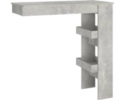 vidaXL - Bartafel - wandgemonteerd - 102x45x103,5 - cm - bewerkt - hout - grijs