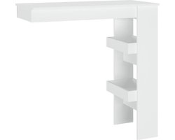 vidaXL - Bartafel - wandgemonteerd - 102x45x103,5 - cm - bewerkt - hout - wit