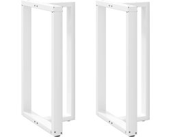 vidaXL - Bartafelpoten - 2 - st - T-vormig - 60x35x(100-101) - cm - staal - wit