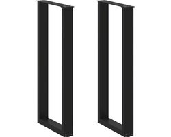 vidaXL - Bartafelpoten - 2 - st - U-vormig - 40x(100-101) - cm - staal - zwart