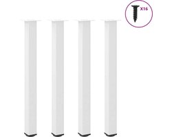 vidaXL - Bartafelpoten - 4 - st - 90-92 - cm - staal - wit