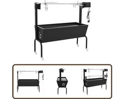 vidaXL BBQ Draaispit - Elektrisch - RVS - 113x40x92cm Bbq Draaispit - Elektrische Bbq - Rotisseriespits - Buitengrill - Gasbarbecue