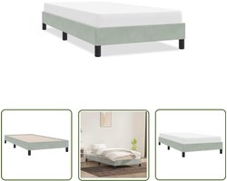 vidaXL Bed - Bed Frame - Bedframe zonder matras 80x210 cm fluweel lichtgrijs - Tweepersoonsbed - Fluweel Bed - Licht Grijs Bed