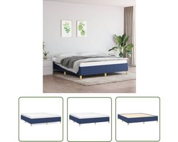 vidaXL Bed - Bed Frame - Bedframe zonder matras stof blauw 180x200 cm - Blauwdruk - Stoffen Bed - Tweepersoon Bed