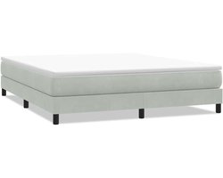 vidaXL - Bed - boxspring - zonder - matras - 180x220 - cm - fluweel - lichtgrijs