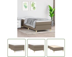 vidaXL Bed Frame - Boxspring Frame - Bedframe zonder matras 90x190 cm stof taupe - Tweepersoons Bed - Taupe Bed - Stoffen Bed