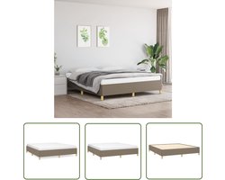vidaXL Bed Frame - Boxspring Frame - Bedframe zonder matras stof taupe 180x200 cm - Tweepersoons Bed - Slaapkamer Meubilair - Taupes Kleuren