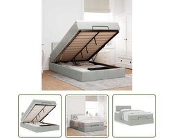 vidaXL Bed Frame - Ottoman Bed - Ottoman bed met matras 120x200 cm fluweel lichtgrijs - Boxspring - Tweepersoonsbed - Fluweel Bed