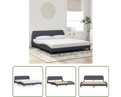 vidaXL Bed Frame - Slaapcomfort - Bedframe Dover 180x200 cm fluweel donkergrijs - Boxspring - Tweepersoonsbed - Fluweel Bed