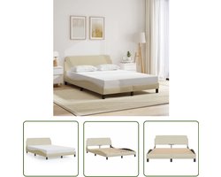 vidaXL Bed Frame - Slaapcomfort - Bedframe Dover stof crèmekleurig 140x200 cm - Boxspring - Tweepersoonsbed - Creme Kleur
