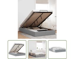 vidaXL Bed Frame - Slaapcomfort - Bedframe zonder matras 120x190 cm stof lichtgrijs - Hoofdbord - Boxspring Alternatief - Opbergruimte