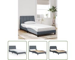 vidaXL Bed Frame - Slaapcomfort - Bedframe zonder matras Hanko 100x200 cm fluweel donkergrijs - Tweepersoonsbed - Boxspring - Houten Bed