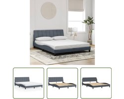vidaXL Bed Frame - Slaapcomfort - Bedframe zonder matras Hanko 160x200 cm fluweel donkergrijs - Boxspring - Tweepersoonsbed - Donkere Kleuren