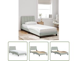 vidaXL Bed Frame - Slaapcomfort - Bedframe zonder matras Hanko 80x200 cm fluweel lichtgrijs - Hoofdbord - Fluweel Bed - Grijs Bed
