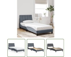 vidaXL Bed Frame - Slaapcomfort - Bedframe zonder matras Hanko 90x200 cm fluweel donkergrijs - Boxspring - Tweepersoonsbed - Donkere Kleuren