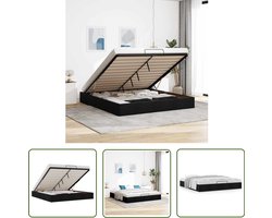 vidaXL Bed Frame - Slaapkamers - Bedframe zonder matras 200x200 cm stof zwart - Hoofdbord - Boxspring Alternatief - Opbergruimte