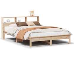 vidaXL - Bed - met - boekenkast - zonder - matras - massief - grenenhout - 120x200 - cm