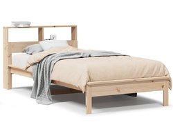 vidaXL - Bed - met - boekenkast - zonder - matras - massief - grenenhout - 90x190 - cm