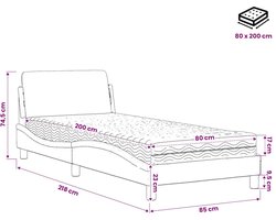 vidaXL - Bed - met - matras - "Dover" - fluweel - blauw - 80x200 - cm