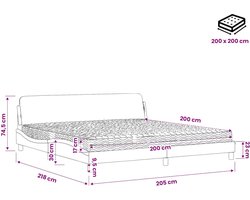 vidaXL - Bed - met - matras - "Dover" - fluweel - donkergroen - 200x200 - cm