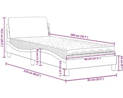 vidaXL - Bed - met - matras - "Dover" - fluweel - donkergroen - 80x200 - cm
