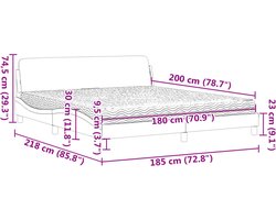 vidaXL - Bed - met - matras - "Dover" - fluweel - roze - 180x200 - cm