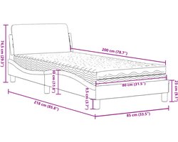 vidaXL - Bed - met - matras - "Dover" - fluweel - roze - 80x200 - cm