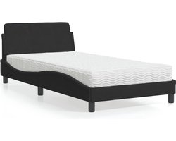 vidaXL - Bed - met - matras - "Dover" - fluweel - zwart - 100x200 - cm