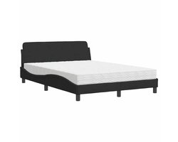 vidaXL - Bed - met - matras - "Dover" - fluweel - zwart - 120x200 - cm