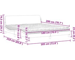 vidaXL - Bed - met - matras - "Dover" - fluweel - zwart - 180x200 - cm