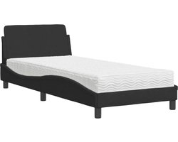vidaXL - Bed - met - matras - "Dover" - fluweel - zwart - 90x190 - cm