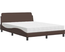 vidaXL - Bed - met - matras - "Dover" - kunstleer - bruin - 120x200 - cm